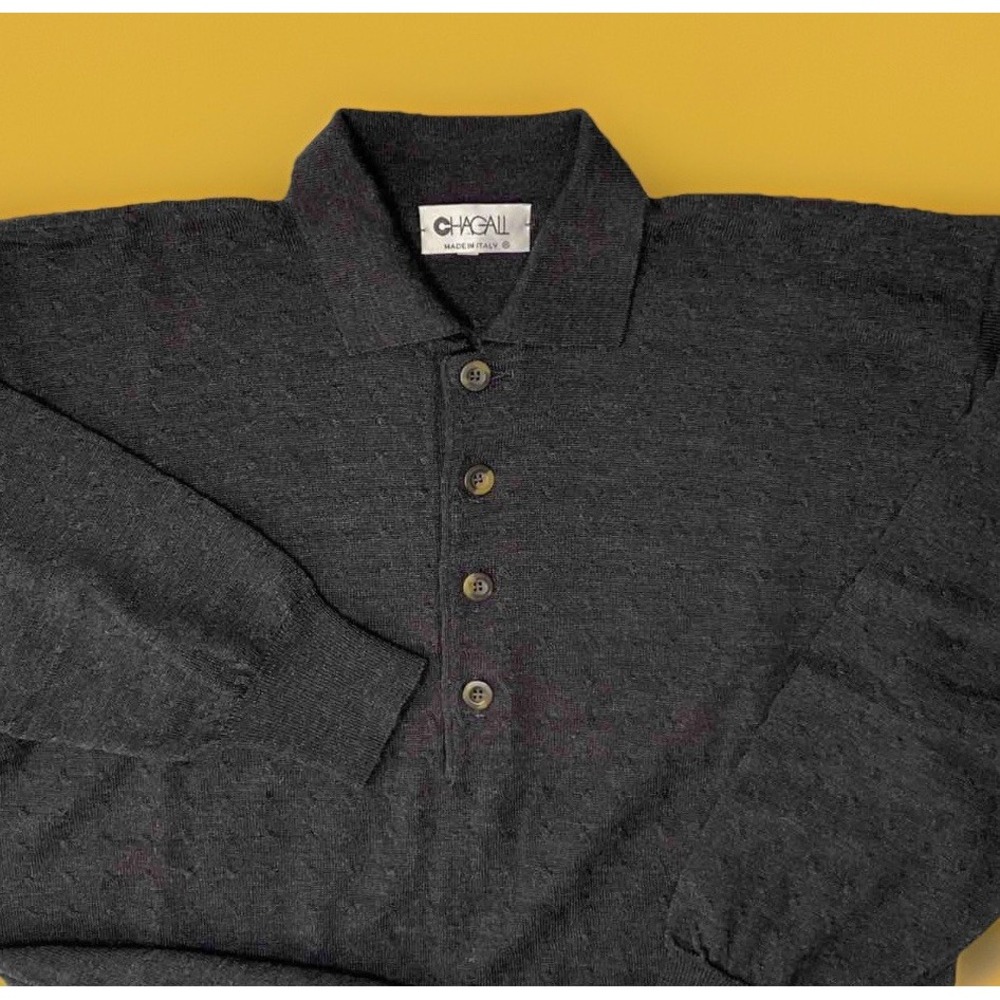 Vintage Chagall Sweater 100% Merino Wool 80s Knit Pullover Men Sz 50 Made‎ Italy